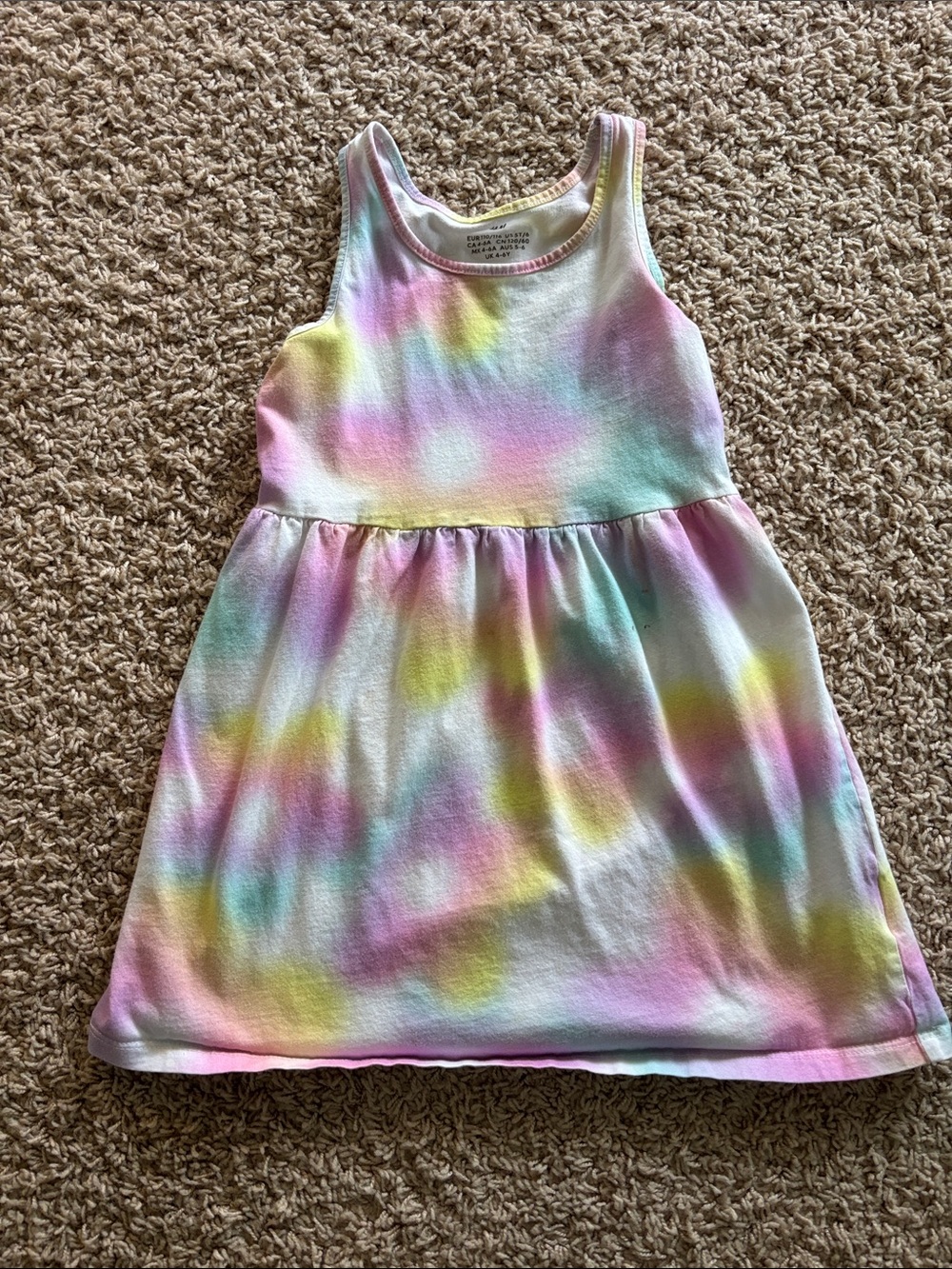 H&M Pastel Tie-Dye Tank Dress in Pink, Yellow, Mint